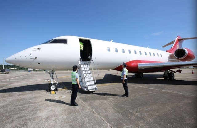 珠海機場迎來年內(nèi)首班國際公務機